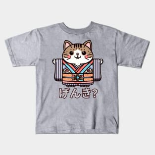 Genki Cute cat Kids T-Shirt